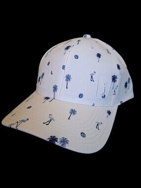 Pro PGA White Structured One Size Adjustable Golf Hat PGA Tour